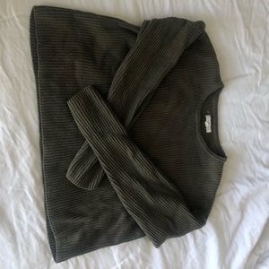 PacSun Olive Knit Cropped Sweater